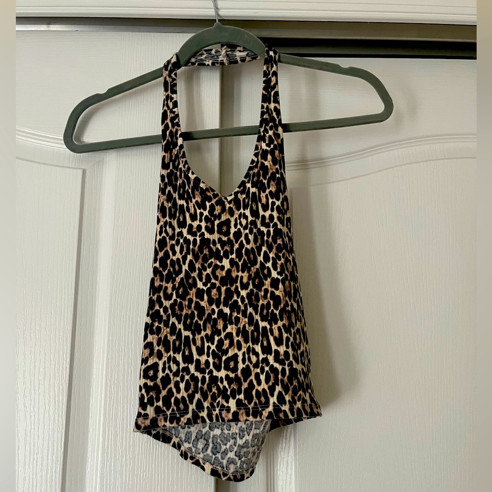 American Eagle Cheetah Print Halter Top Size Small